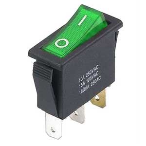 Interruttore a Bilanciere Luminoso 0/1 Verde